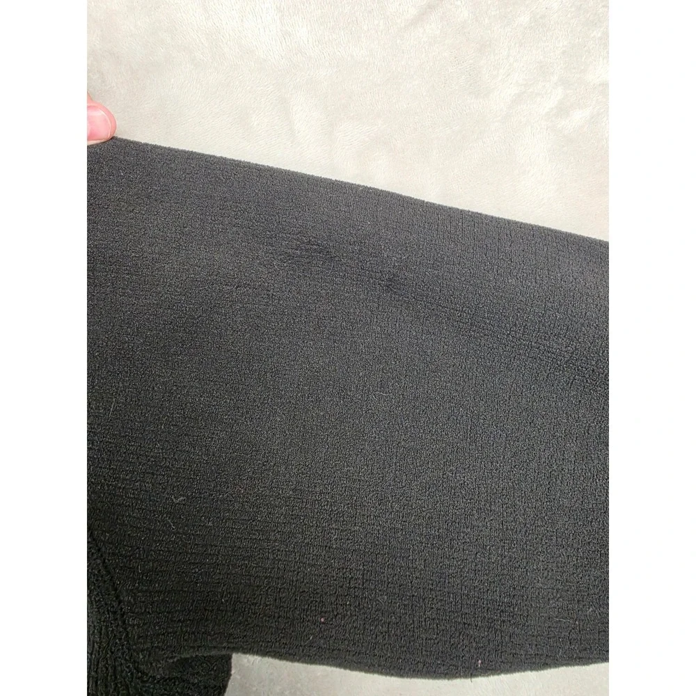 The North Face 1/4 Zip Fleece Pullover Mens Large Black Textured Grid Thermal